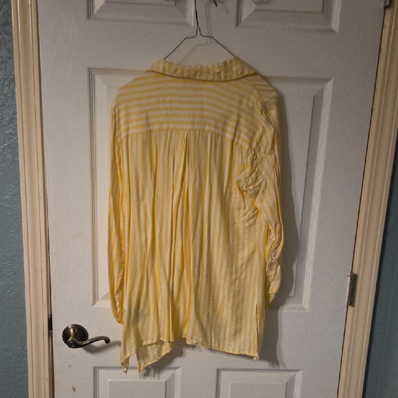 Ruby Rd. Yellow Striped Blouse - Picture 2 of 5